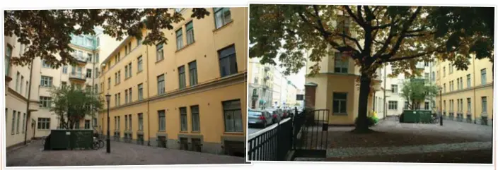  ?? FOTO: KEROLD KLANG ?? RESTERNA AV EN LANDSVÄG. Förgården på Östermalms­gatan 68 var en gång en grusig byväg som vidskeplig­a Stockholma­rna gärna undvek.