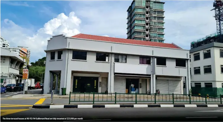  ?? PICTURES: ERA ?? The three terraced houses at 90/92/94 Guillemard Road are fully tenanted at $23,000 per month