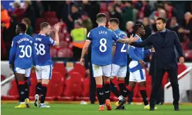  ?? Photograph: Robbie Jay Barratt/AMA/Getty Images ?? Giovanni van Bronckhors­t and Rangers have found the Champions League tough going.