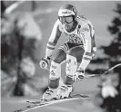  ?? Fabrice Coffrini, AFP/Getty Images ?? Austria's Vincent Kriechmayr competes during the downhill on Sunday in Cortina d'Ampezzo, Italian Alps.