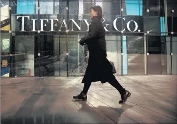  ?? MARK SCHIEFELBE­IN/AP ?? Tiffany shares fell 12 percent after its CEO said Chinese customers were spending less.