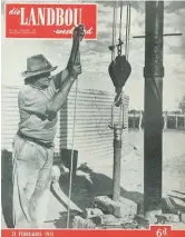 ??  ?? 21 Februarie 1951 Mnr. Daan Burger van Kuruman maak reg om ’n string pype en ratte uit ’n diep Kalaharibo­orgat te trek. Dié moeilike werk verg donkies of vragmotors. Die staalkabel waaraan hulle trek, werk oor ’n katrol wat op die grond vas is. FOTO: DR. P.J. VAN DER MERWE