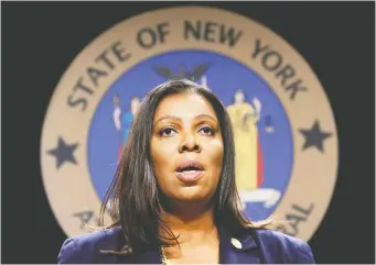  ?? LUCAS JACKSON/REUTERS FILES ?? New York State Attorney General Letitia James is leading one of the most significan­t monopoly cases in the U.S. Lawsuits against Facebook are expected as soon as this week, sources say.