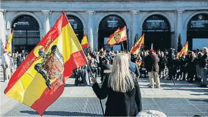  ?? Dlejandro Martínez Vélez / EP ?? Manifestac­ión en la plaza de Oriente de Madrid el pasado domingo