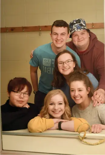  ?? CITIZEN PHOTO BY BRENT BRAATEN ?? Student directors of the Prince George secondary school production of The Three Musketeers, front row left to right, Jodi Cahoose, Cassidy Brunn, Alexandra Henson, centre, Sloane Vasko, back, Ryder Anderson and Matthew Kipling.