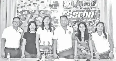  ??  ?? The organizers of the Cebu leg of 'Laban ng Lahi 2018' headed by Joenel Pogoy (fourth from left), pose in a press conference yesterday at the Wellcome Hotel in Barangay Lahug, Cebu City.