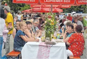  ?? FOTO: AXEL PRIES ?? Die Rosentafel zieht sicher nach Corona wieder viele Menschen nach Laupheim.