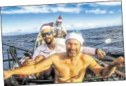  ??  ?? Christmas at sea - Front to back:Keith Burnet, Josh Stone ,Richard
Stewart and Canterbury born James Allan