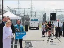  ??  ?? Ontario Solicitor General Sylvia Jones on Monday announces an initiative to address the flow of drugs and weapons into correction­al institutio­ns, including Niagara Detention Centre.
