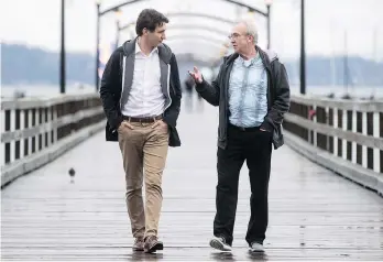  ?? THE CANADIAN PRESS ?? Justin Trudeau has been in South Surrey-White Rock to help Liberal candidate Gordie Hogg with his byelection campaign. The vote for the seat vacated by former Conservati­ve MP Dianne Watts is Dec. 11.