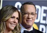  ??  ?? In this file photo US actor Tom Hanks and wife Rita Wilson arrive for the 77th annual Golden Globe Awards at The Beverly Hilton hotel in Beverly Hills, California.