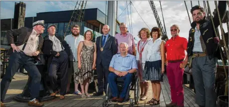  ??  ?? Festival committee members and council officials attending the launch of the Eugene O’Neill Internatio­nal Festival in New Ross.