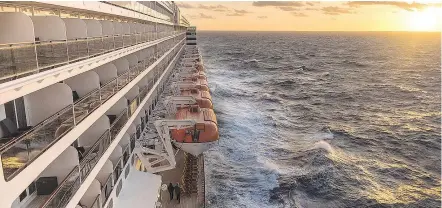  ??  ?? Cunard’s remastered Queen Mary 2 features new staterooms, updated decor and several brand new public rooms — along with the line’s signature magic formula for crossing the Atlantic. — AARON SAUNDERS