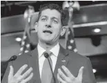  ??  ?? Paul Ryan tells reporters Wednesday that he wants to spend more time with his family.
