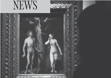  ?? FRANCOIS GUILLOT/AFP/GETTY IMAGES ?? The Royal Academy’s next exhibit, which aims to feature an equal number of nude artworks, will include works by such masters as Leonardo, Michelange­lo and German artist Lucas Cranach the Elder, painter of Adam and Eve.