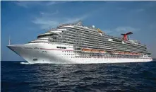  ?? Carnival Cruise Line ?? The Carnival Vista will start sailing from Galveston on Sept. 23, using the port’s longer gangway and extended berth.