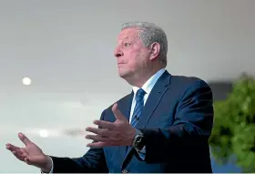  ?? AP ?? Former US VicePresid­ent Al Gore speaks during an interview at the COP27 UN Climate Summit yesterday in Sharm elSheikh, Egypt.