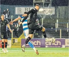  ?? ?? Louis Moult hits the winner for United in Greenock.