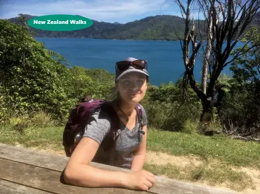  ??  ?? Above: Anna enjoying the Queen Charlotte Track.