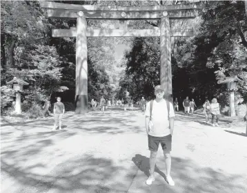  ?? SEBASTIAN BRESSA 2019 ?? Sebastian Bressa, seen at a Tokyo shrine, was set to leave Australia to become a language teacher in Japan’s capital city. With the pandemic still going on, though, Japan is only letting in nationals and permanent foreign residents.