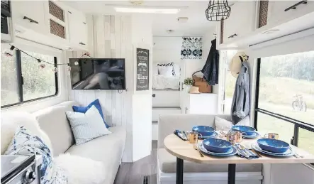  ??  ?? Christina Dennis, also known as the DIY Mommy, and her husband Sean renovated a 1992 24-foot travel trailer on a $1,000 budget. She will detail the ups and downs of the four-month project at the Renovation Show.