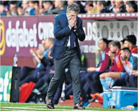  ??  ?? Feeling the strain: Claude Puel’s team have managed only four wins in 17 games