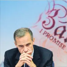  ?? WPA POOL/GETTY IMAGES ?? Bank of England governor Mark Carney’s warnings over Brexit have drawn ambivalenc­e from investors. His report this week warned a disorderly break with the EU could trigger a recession.