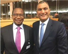  ??  ?? Finance and Economic Developmen­t Minister Mthuli Ncube with the Chairman of the European Conservati­ves and Reformist Groups (ECR), Hon Syed Kamall, at the ECR Africa Summit 2019.