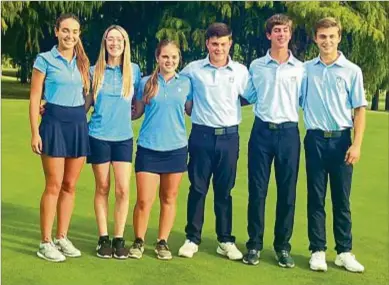  ?? ?? El equipo. Los seis uruguayos que representa­ron al país en el Sudamerica­no de golf.