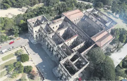  ?? Picture: Reuters ?? EMPTY SHELL. An aerial view of the National Museum of Brazil in Rio de Janeiro, Brazil, after a fire on Monday.