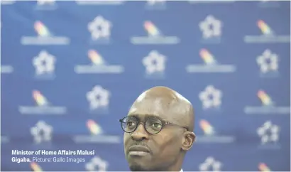  ?? Picture: Gallo Images ?? Minister of Home Affairs Malusi Gigaba.