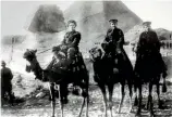  ?? PHOTO: NATIONAL LIBRARY OF NEW ZEALAND ?? Kiwi soldiers in Egypt during WWI take a break from training to be tourists at the pyramids.