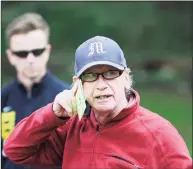  ?? Hearst Connecticu­t Media file photo ?? Former Greenwich High School cross country coach Bill Mongovan during a 2011 meet at Greenwich Point.