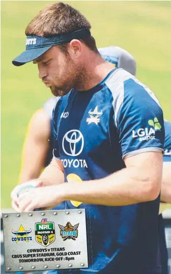  ?? EFFORT: Cowboys forward Gavin Cooper sweats it out at training. Picture: SCOTT RADFORD- CHISHOLM ??