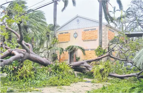  ?? EPA ?? Damage in Miami is seen following Hurricane Irma’s arrival in Florida on Sunday, after battering several Caribbean islands last week.