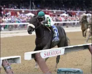  ?? JOE LABOZZETTA/ NYRA ?? City Man, trained by Christophe Clement and ridden by jockey Joel Rosario raced to a four and three-quarter length victory in the Aug. 23Funny Cide Stakes at Saratoga Race Course.