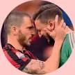  ?? ANSA ?? Bonucci e Donnarumma prima del calcio d’inizio