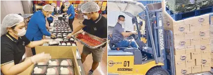  ??  ?? City of Dreams colleagues prepared packed meals for medical frontliner­s. The COD Manila team repackaged boxes of food donations for indigent and vulnerable families.