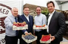  ??  ?? Colm Bury, managing director of Keelings Select; Daragh Feighery, general manager Center Parcs Longford Forest; Kevin O’Leary, account manager Keelings Select; and Eddie McAdam, group food, beverage and retail manager for Center Parcs
