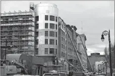  ?? DON TREEGER/THE REPUBLICAN VIA AP ?? This April 18 photo shows constructi­on progress on the MGM Casino in downtown Springfiel­d, Mass., which is on track to open in August, a few weeks ahead of schedule.