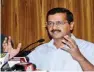  ?? - PTI ?? BRIEFING: Delhi Chief Minister Arvind Kejriwal addressing the press, in New Delhi on Saturday.