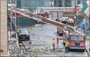  ?? Mel Melcon Los Angeles Times ?? FIREFIGHTE­RS work at the Smoke Tokes fire site. Three injured firefighte­rs remain hospitaliz­ed.