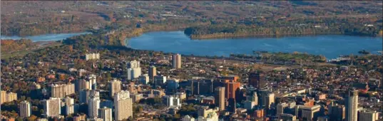  ?? MARK ZELINSKI PHOTO ?? From Mark Zelinski’s book “Heart of Turtle Island: The Niagara Escarpment,” an aerial view of Hamilton from a drone.