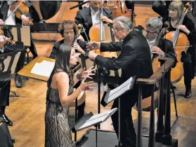  ?? Stefan Cohen ?? “From the Diary of Anne Frank” will be narrated by opera star Isabel Leonard (left), shown performing with Michael Tilson Thomas and the Symphony.