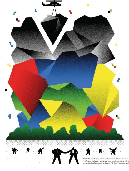  ?? ?? At the heart of regulators’ concerns about the Activision deal is whether it violates antitrust laws by giving Microsoft outsize power in the video game industry. (JR Bee/the New York Times)