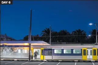  ?? Photo / Michael Craig ?? Empty commuter trains are a typical outcome of the lockdown.