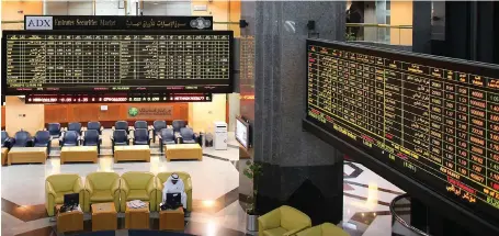  ?? Delores Johnson / The National ?? Abu Dhabi Stock Exchange. The inclusion of UAE indices on the MSCI index helps raise standards