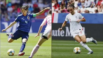  ??  ?? Ce duel pour la première place du groupe D entre Nipponnes et Anglaises au stade de Nice, c’est aussi les retrouvail­les entre deux joueuses de l’Olympique Lyonnais : Saki Kumagai (à g.) et Lucy Bronze. (Photos Maxppp et D.M.)