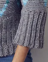  ??  ?? Work the sleeve ribbing in vertical rows using Yarn A, then sew the pieces to the yoke, easy!