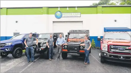  ?? SUBMITTED PHOTO ?? Founded in 2002, Sky Motor Cars is located in West Chester. Team members include, from left: Kevin Reece, Justin Spoont, owner Brett Sholder and Andrew Rennard.